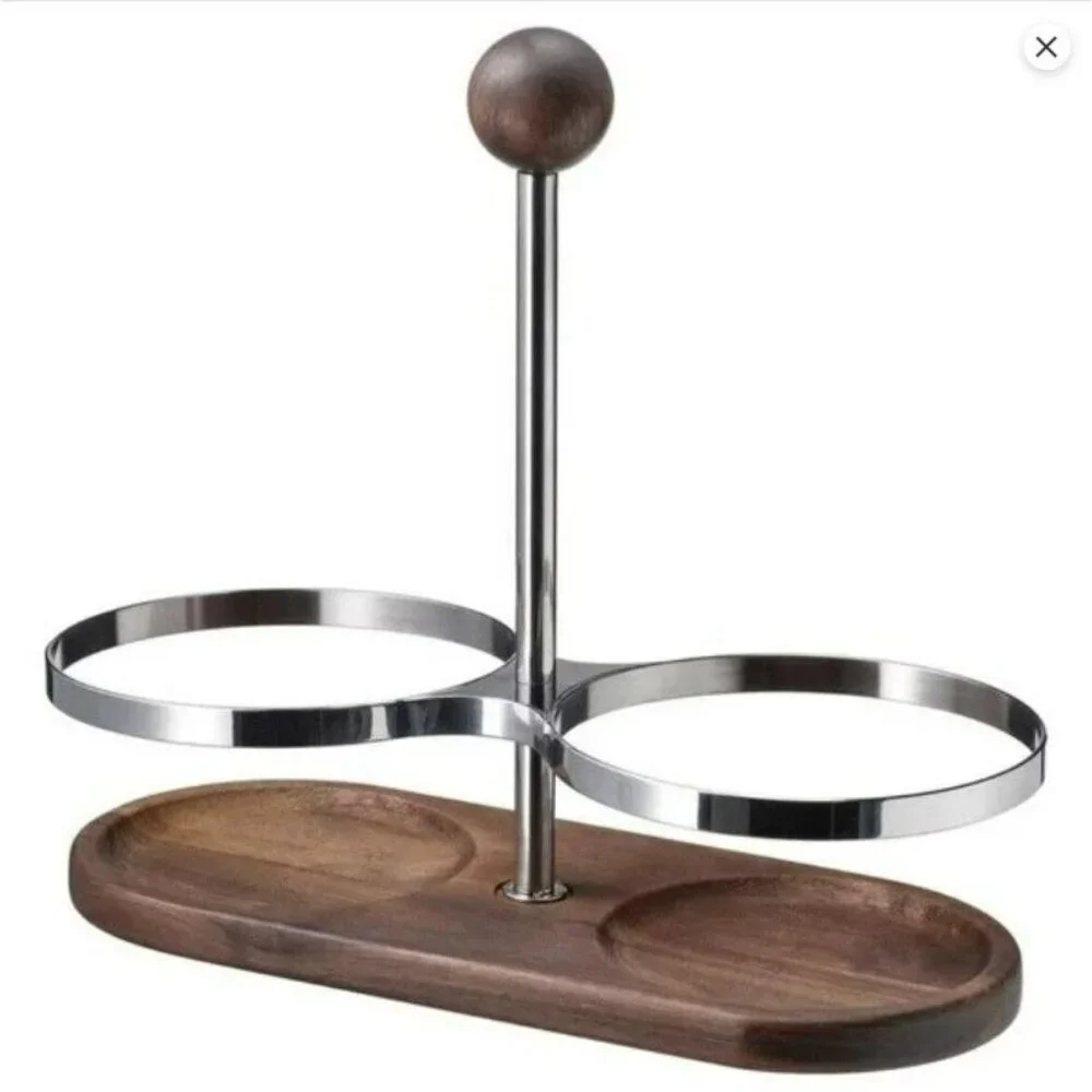 IKEA KROSAMOS Holder for Jars‎ Bottles, Walnut/Steel Bottle Holder